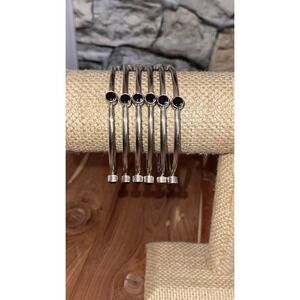 Vintage Harlene Korey Kalibre Bangle Bracelets, SS, Gem Stone, Designer,